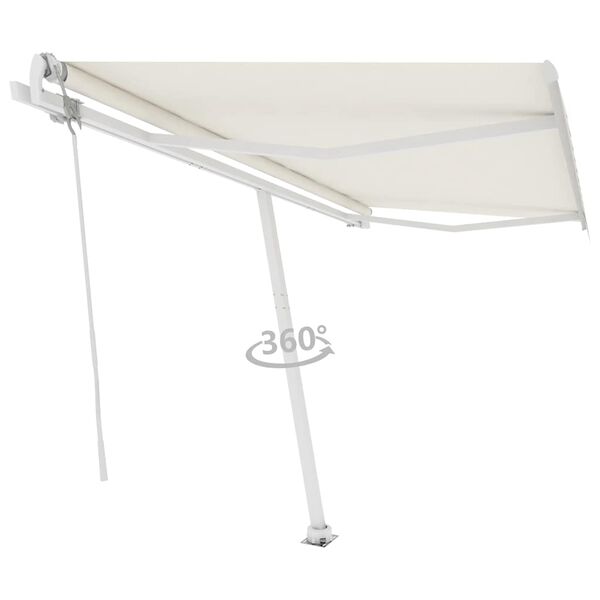 vidaXL Tenda da Sole Automatica Autoportante 400x350 cm Crema