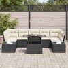 vidaXL Set di divani con cuscino 8 pcs Nero e Crema polyrattan