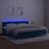 vidaXL Letto a Molle con Materasso e LED Blu Scuro 200x200 cm