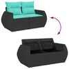 vidaXL Set Divani da Giardino 10pz con Cuscini in Polyrattan Nero