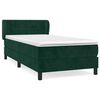 vidaXL Giroletto a Molle con Materasso Verde Scuro 90x200 cm Velluto