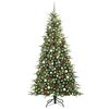 vidaXL Albero di Natale Artificiale con Rami Pieghevoli Verde 240 cm
