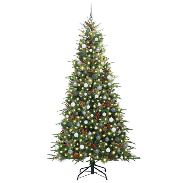 vidaXL Albero di Natale Artificiale con Rami Pieghevoli Verde 240 cm
