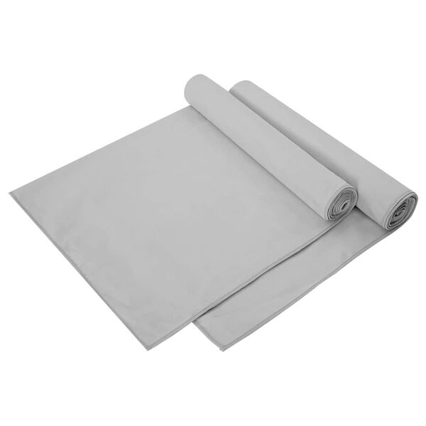 vidaXL Asciugamani Sportivi 2 pcs Grigio 140 x 70 cm