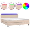 vidaXL Giroletto Molle Materasso e LED Cappuccino 180x200cm Similpelle