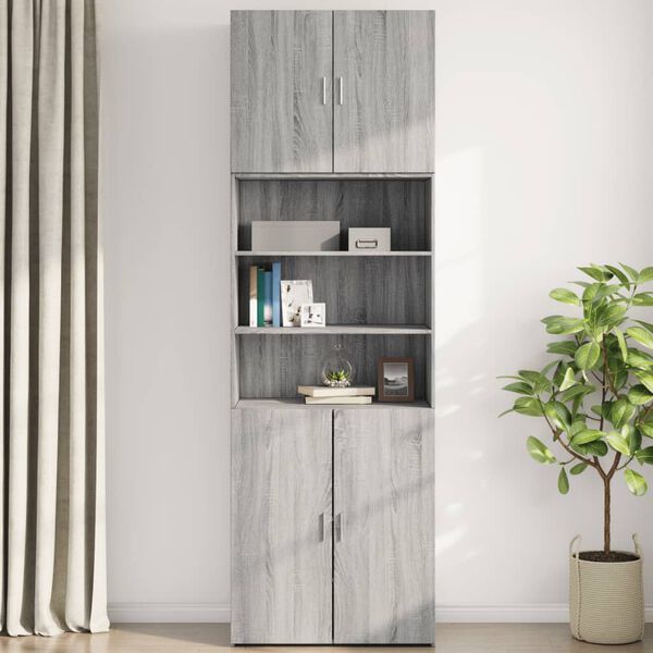 vidaXL Mobile a Parete Grigio Sonoma 80x42,5x64cm in Legno Multistrato
