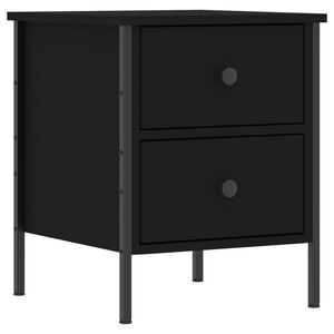 vidaXL Comodino Nero 40x42x50 cm in Legno Multistrato