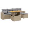 vidaXL Set Divano da Giardino 6 pz con Cuscini Beige in Polyrattan