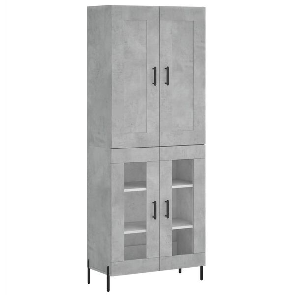vidaXL Credenza Grigio Cemento 69,5x34x180 cm in Legno Multistrato