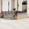 vidaXL Set Divani da Giardino 12 pz con Cuscini Beige in Polyrattan