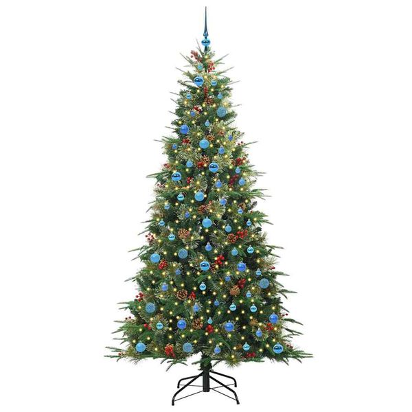 vidaXL Albero di Natale Artificiale con Rami Pieghevoli Verde 240 cm