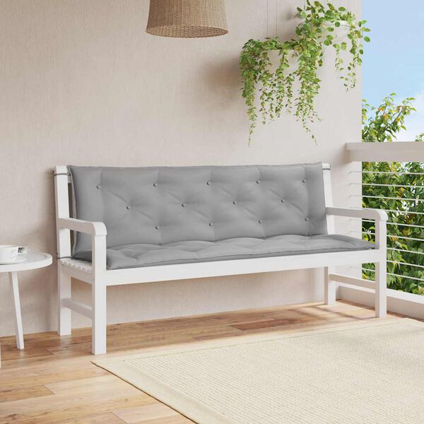 vidaXL Cuscini per Panca 2 pz Grigi 150x50x7 cm in Tessuto Oxford
