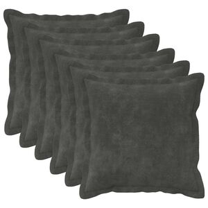 vidaXL Federa 6 pz HOUTEN Antracite 30 x 30 cm Fleece in microfibra