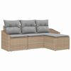 vidaXL Set di divani 4 pz Beige polyrattan