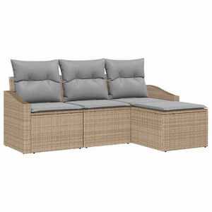 vidaXL Set di divani 4 pz Beige polyrattan
