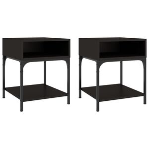vidaXL Comodini 2 pz Neri 40x41x50 cm in Legno Multistrato
