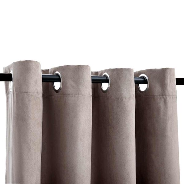 vidaXL Tende Oscuranti con Anelli Metallo 2pz Grigio Talpa 140x245 cm