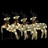 vidaXL Renne di Natale 4 pz Oro 80 LED