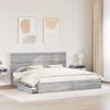 vidaXL Letto con Contenitore con testiera Grigio Sonoma 200 x 200 cm
