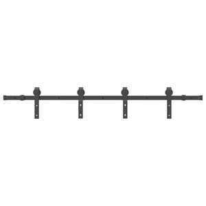 vidaXL Kit di Binari per Porte Scorrevoli 183 cm Acciaio Nero