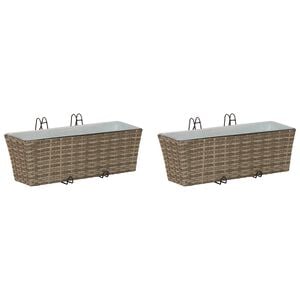 vidaXL Ringhiera 2 pz Grigio 50 x 17 x 17 cm Metallo
