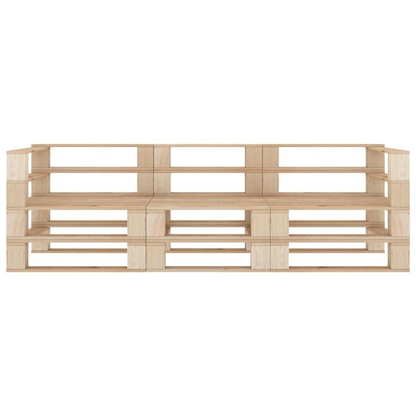 vidaXL Divano da Giardino a Pallet 3 Posti in Legno