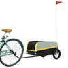 vidaXL Rimorchio da Bici Nero e Giallo 30 kg in Ferro
