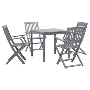 vidaXL Set da Pranzo per Giardino 5 pz Legno Massello di Acacia Grigio