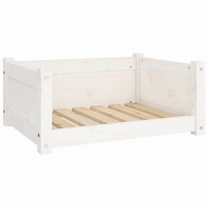 vidaXL Letto per cani bianco 65,5x50,5x28 cm in legno di pino massiccio