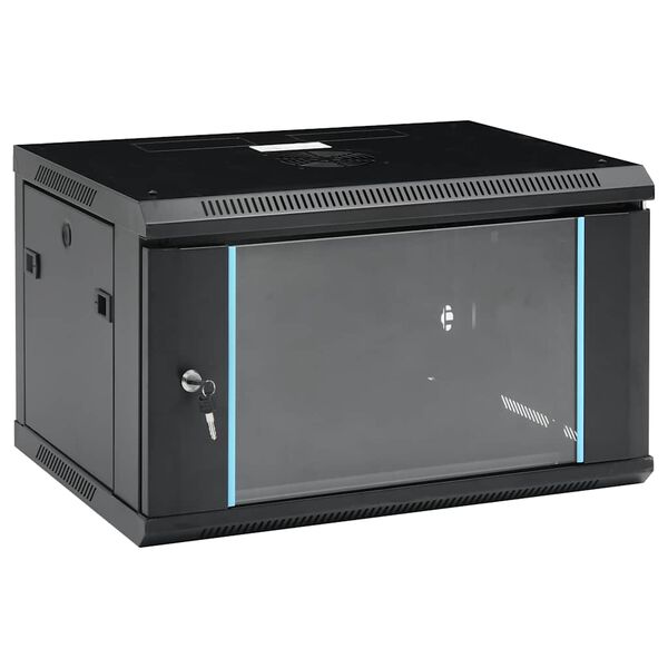 vidaXL Armadietto di Rete a Parete 6U da 19" IP20 600x450x350 mm