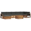 vidaXL Set divani 8 pcs Naturale e Antracite Legno di Acacia Massello