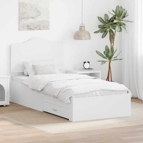 vidaXL Struttura del letto Bianco 90 x 190 cm Legno multistrato
