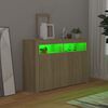 vidaXL Credenza con Luci LED Rovere Sonoma 115,5x30x75 cm