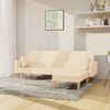 vidaXL Divano Letto a 2 Posti con Poggiapiedi Crema in Tessuto