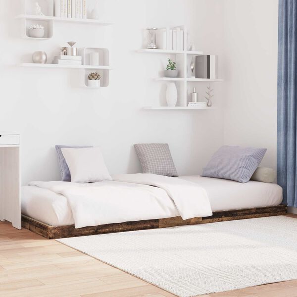 vidaXL Struttura letto a terra Legno vecchio 100 x 200 cm