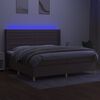 vidaXL Letto a Molle Materasso e LED tortora 200x200cm in Tessuto