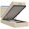 vidaXL Letto Ottomano con Materasso e LED Crema 100 x 200 cm Tessuto
