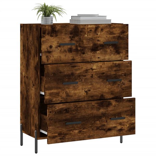 vidaXL Credenza Rovere Fumo 69,5x34x90 cm in Legno Multistrato