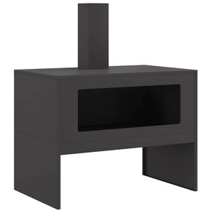 vidaXL Focolare Nero 80 x 50 x 96 cm Acciaio laminato a freddo