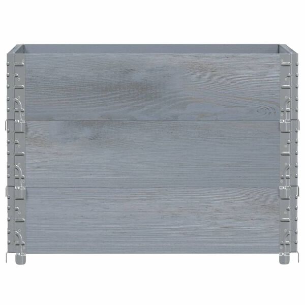 vidaXL Paretali per Pallet 3pz Grigi 80x60cm in Legno Massello di Pino