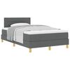vidaXL Letto a molle con cuscino Grigio scuro 120 x 200 cm Tessuto