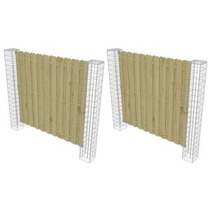 vidaXL Palo della recinzione 2 pz 20 x 20 x 190 cm Metallo Argento
