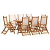 vidaXL Set Pranzo da Giardino 9pz Legno Massello di Acacia e Textilene