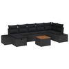 vidaXL Set Divano da Giardino con cuscino 8 pcs Nero polyrattan