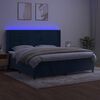 vidaXL Letto a Molle con Materasso e LED Blu Scuro 200x200 cm