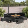 vidaXL Set Divano da Giardino con cuscino 9 pcs Nero Poly Rattan