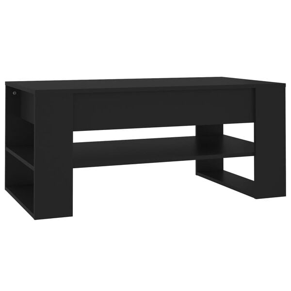 vidaXL Tavolino da Salotto Nero 102x55x45 cm in Legno Multistrato