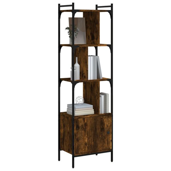 vidaXL Libreria con Anta Rovere Fumo 44,5x30x154,5cm Legno Multistrato