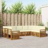 vidaXL Set divano sezionale con cuscino 9 pcs Naturale e Crema