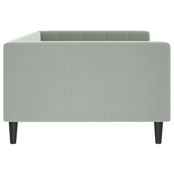 vidaXL Letto da Giorno Grigio Chiaro 100x200 cm in Velluto